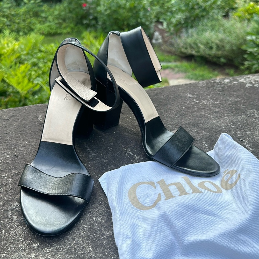 Chloe black sandals from Barney’s NY! Gorgeous ankle strap - 3” heel